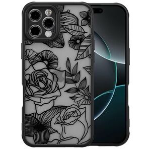 XIZYO iPhone 16 Pro Case Floral Rose Design Slim TPU Bumper Shockproof Cover